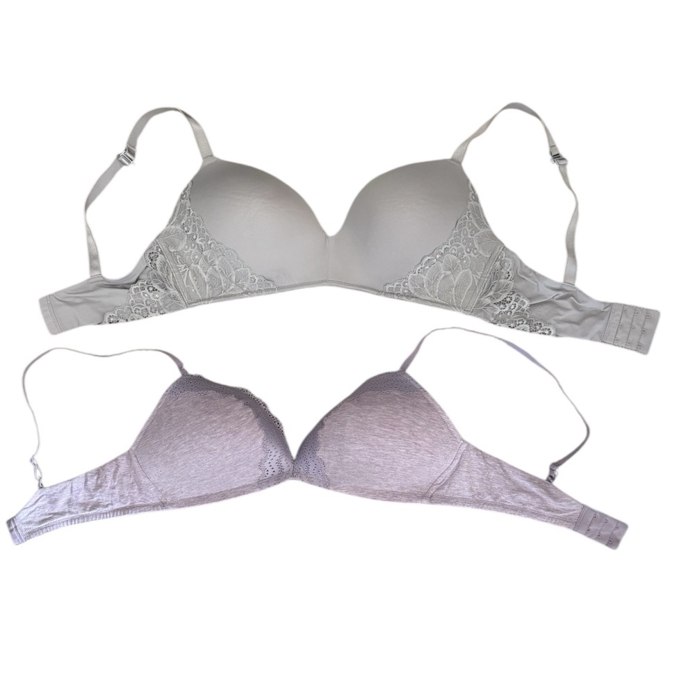 NWOT Lavender Wireless Bra XL + Lt Blue Bra 38dd